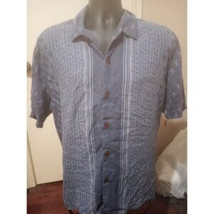 Tommy Bahama Shirt Men's XL Short Sleeve Geometric Button Up 100% Silk